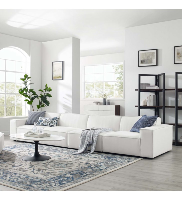 Restore 4-Piece Sectional Sofa in White - Lexmod