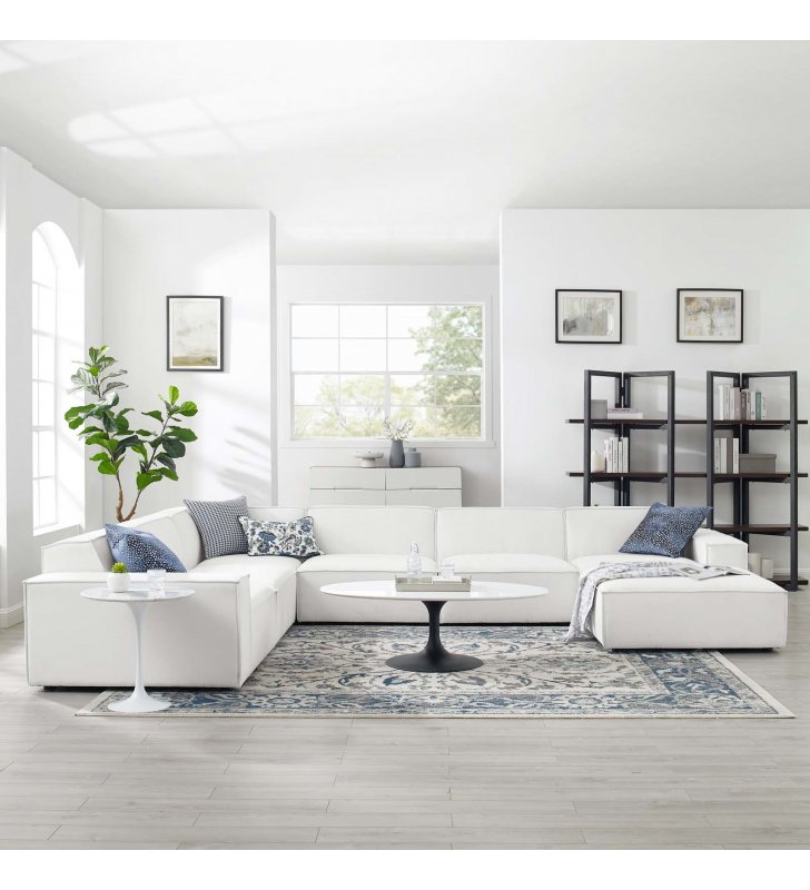 Restore 7-Piece Sectional Sofa in White - Lexmod