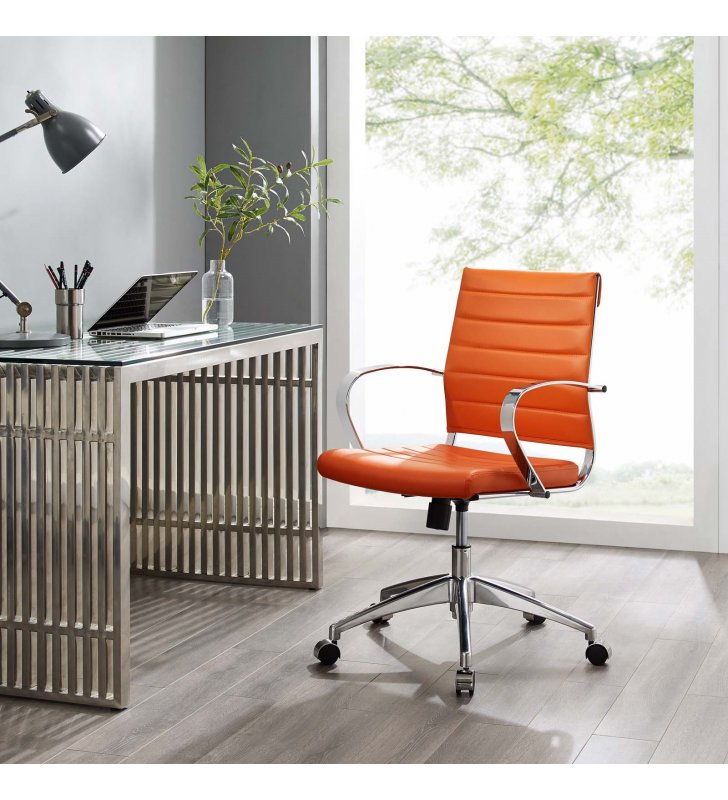 Jive Mid Back Office Chair in Orange - Lexmod