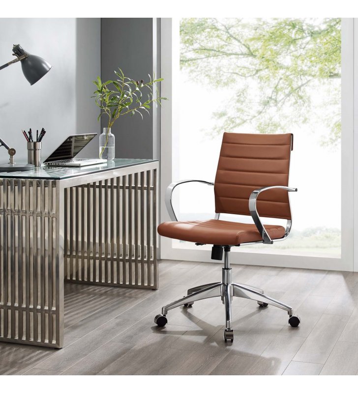 Jive Mid Back Office Chair in Terracotta - Lexmod