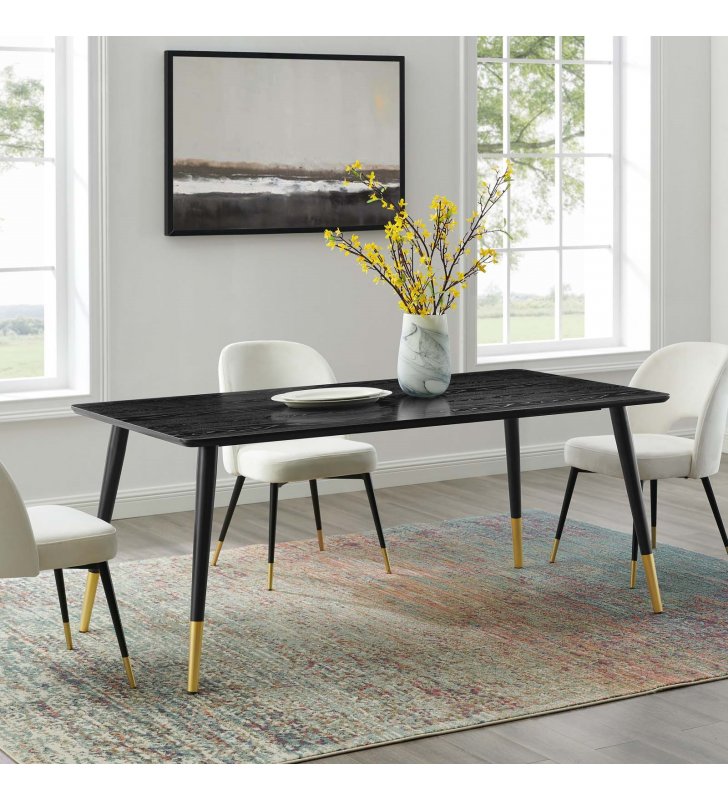Vigor 71" Rectangular Dining Table in Black - Lexmod