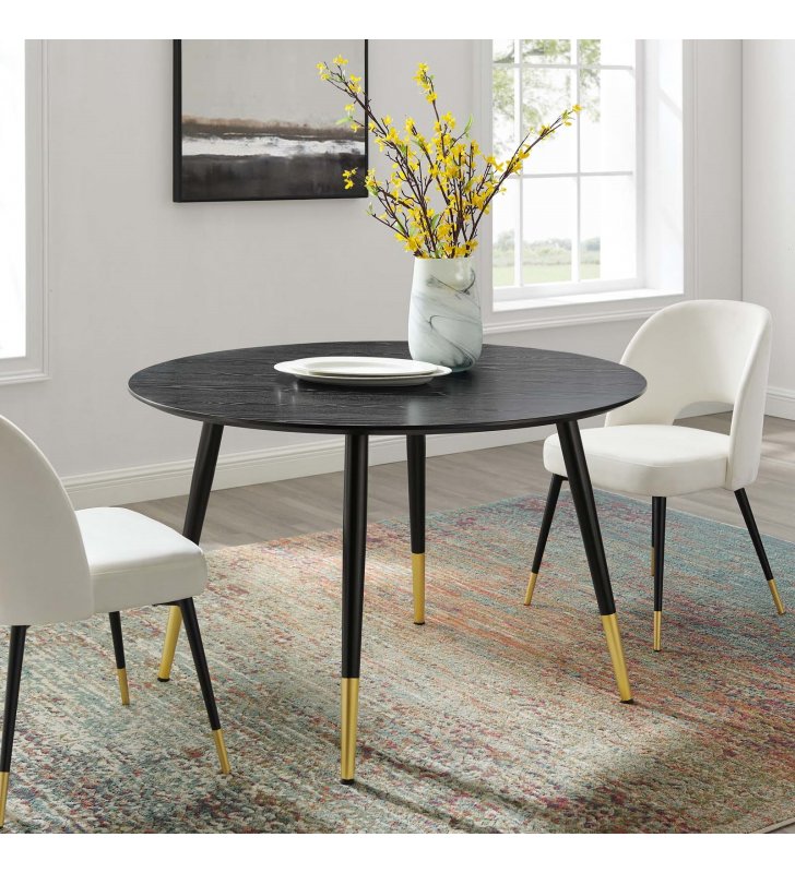 Vigor Round Dining Table in Black - Lexmod