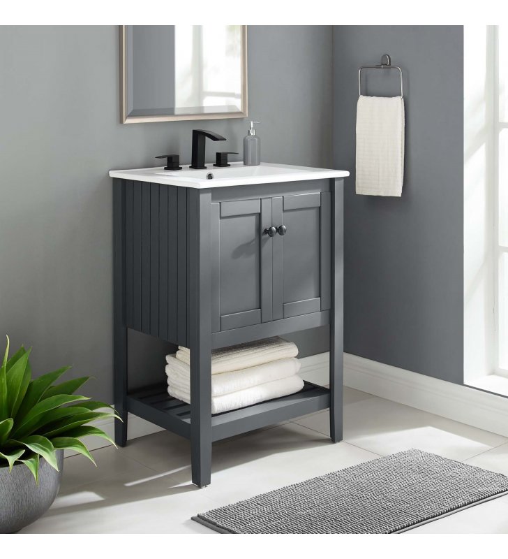 Prestige 24" Bathroom Vanity in Gray White - Lexmod