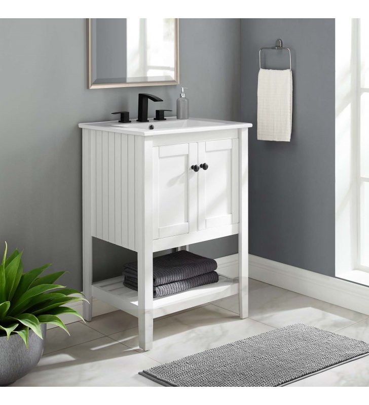 Prestige 24" Bathroom Vanity in White White - Lexmod