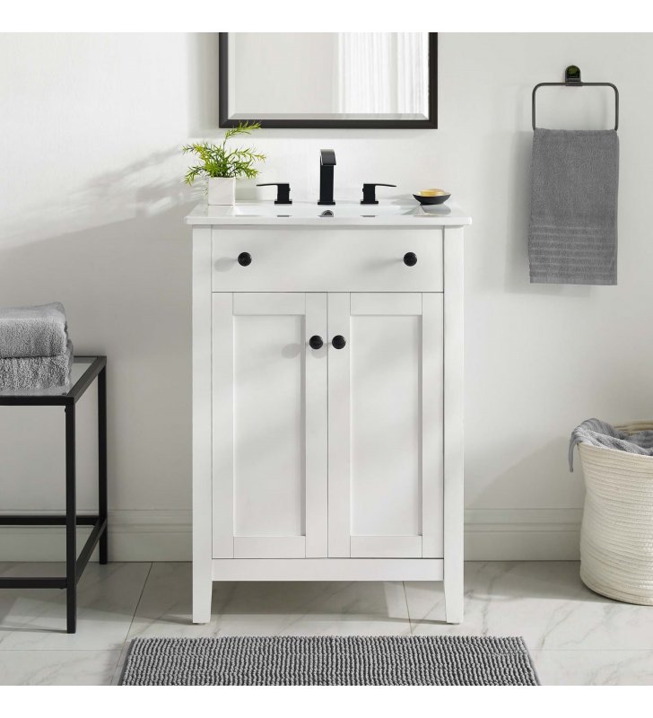 Nantucket 24" Bathroom Vanity in White White - Lexmod