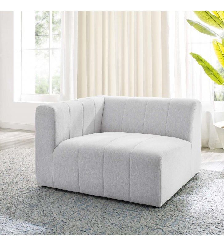Bartlett Upholstered Fabric Left-Arm Chair in Ivory - Lexmod