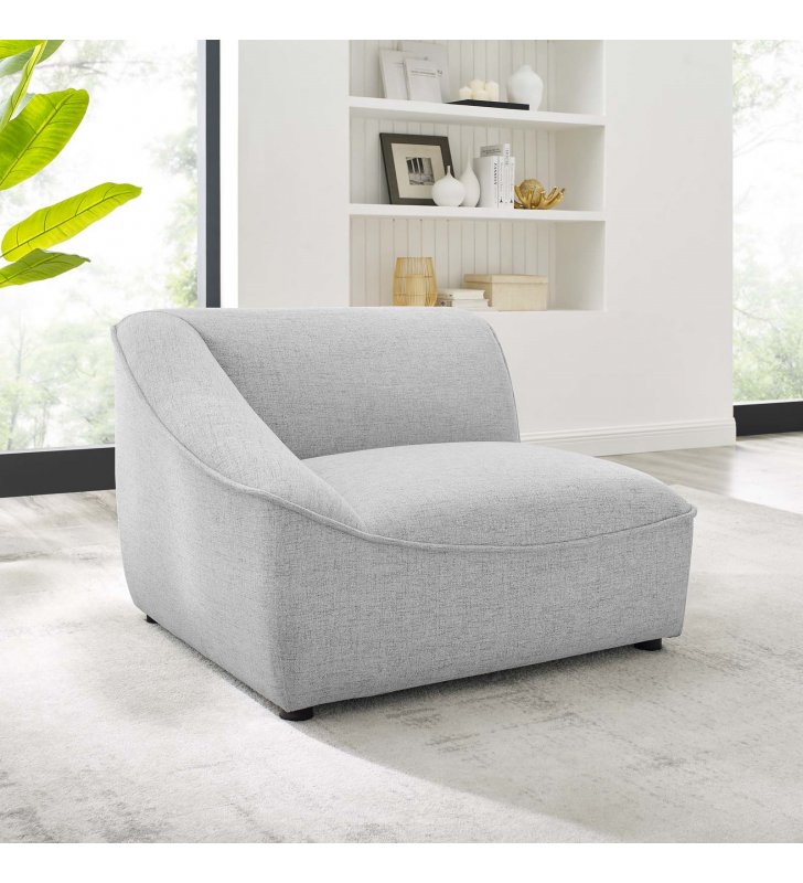 Comprise Left-Arm Sectional Sofa Chair in Light Gray - Lexmod