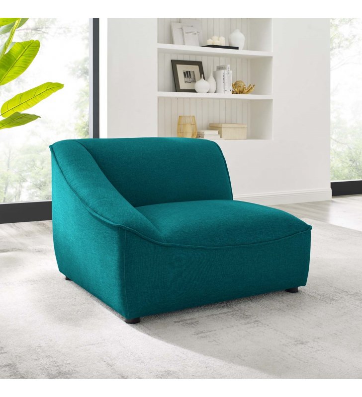 Comprise Left-Arm Sectional Sofa Chair in Teal - Lexmod