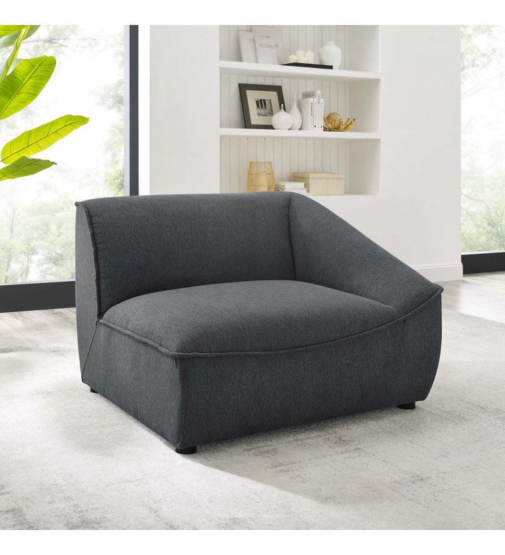 Comprise Right-Arm Sectional Sofa Chair in Charcoal - Lexmod