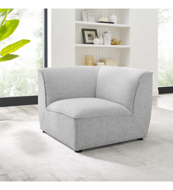 Comprise Corner Sectional Sofa Chair in Light Gray - Lexmod