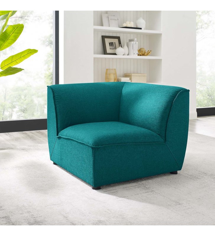 Comprise Corner Sectional Sofa Chair in Teal - Lexmod