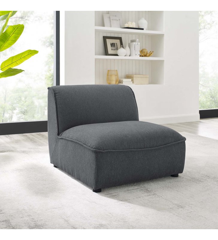 Comprise Armless Chair in Charcoal - Lexmod