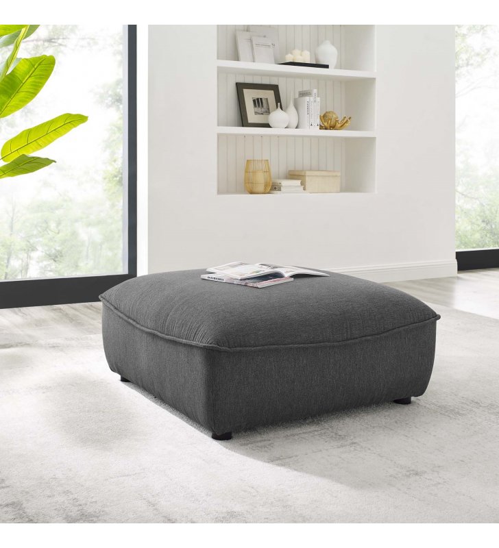 Comprise Sectional Sofa Ottoman in Charcoal - Lexmod