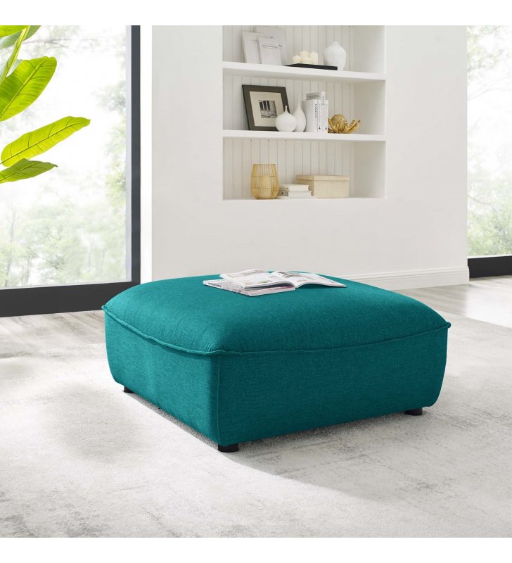 Comprise Sectional Sofa Ottoman in Teal - Lexmod
