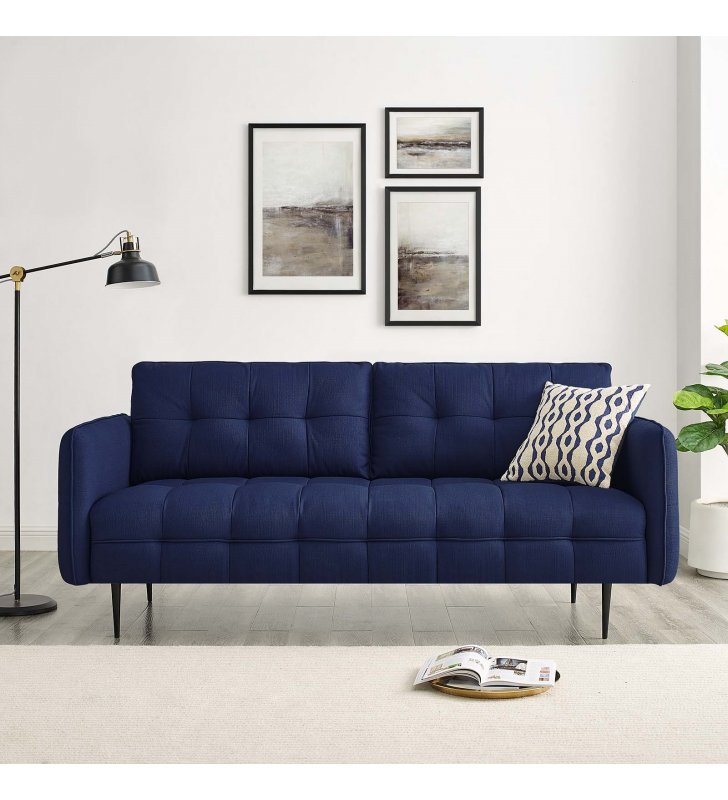 Cameron Tufted Fabric Sofa in Royal Blue - Lexmod