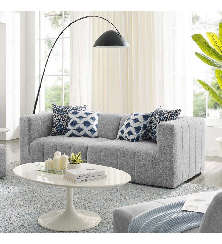 Bartlett Upholstered Fabric 2-Piece Loveseat in Light Gray - Lexmod