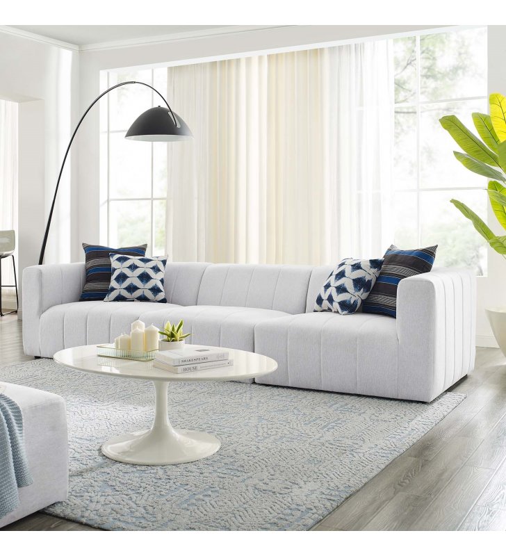 Bartlett Upholstered Fabric 3-Piece Sofa in Ivory - Lexmod