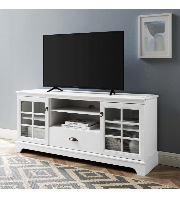 Pacific 59" TV Stand in White - Lexmod