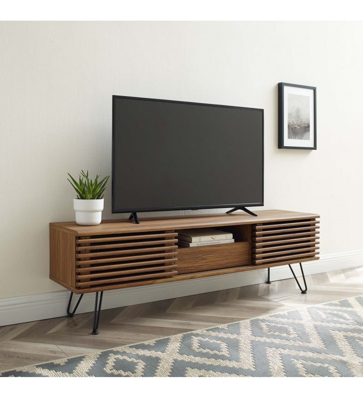 Render 59" Media Console TV Stand in Walnut - Lexmod