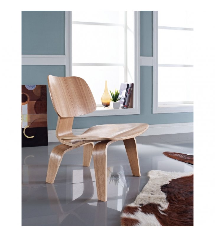 Fathom Wood Lounge Chair in Natural - Lexmod
