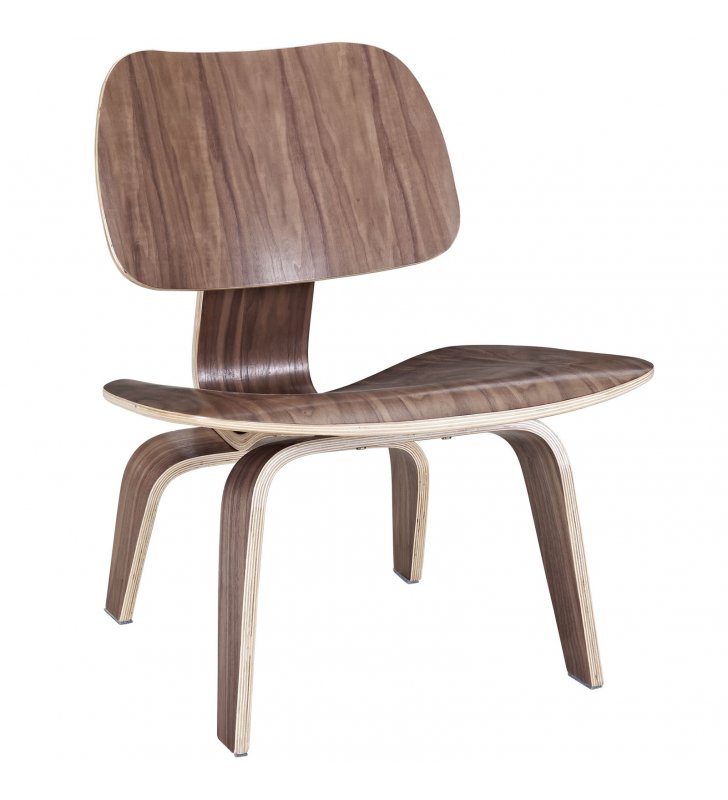 Fathom Wood Lounge Chair in Walnut - Lexmod