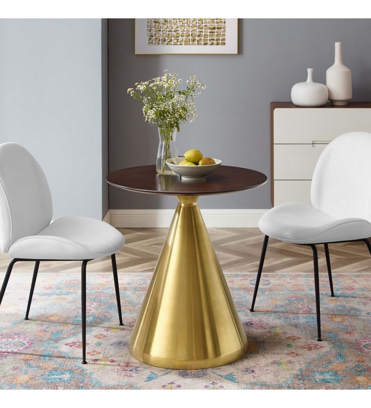 Tupelo 28" Dining Table in Gold Cherry Walnut - Lexmod