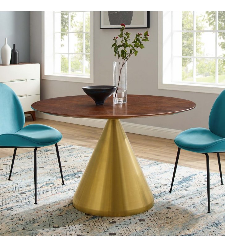 Tupelo 47" Dining Table in Gold Walnut - Lexmod
