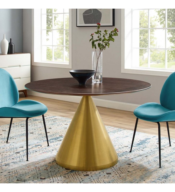 Tupelo 47" Dining Table in Gold Cherry Walnut - Lexmod