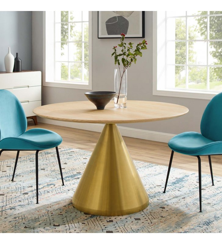 Tupelo 47" Dining Table in Gold Natural - Lexmod