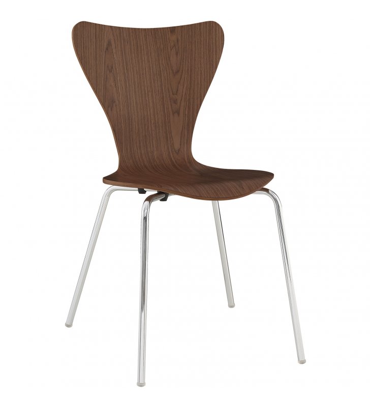 Ernie Dining Side Chair in Walnut - Lexmod
