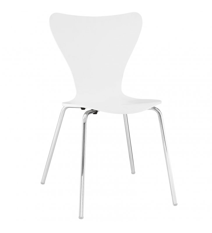 Ernie Dining Side Chair in White - Lexmod