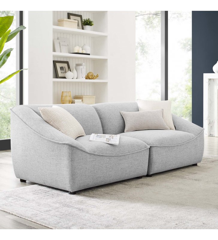 Comprise 2-Piece Loveseat in Light Gray - Lexmod
