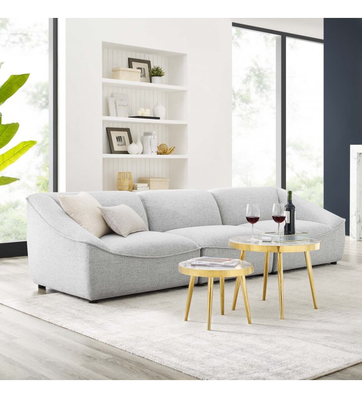 Comprise 3-Piece Sofa in Light Gray - Lexmod