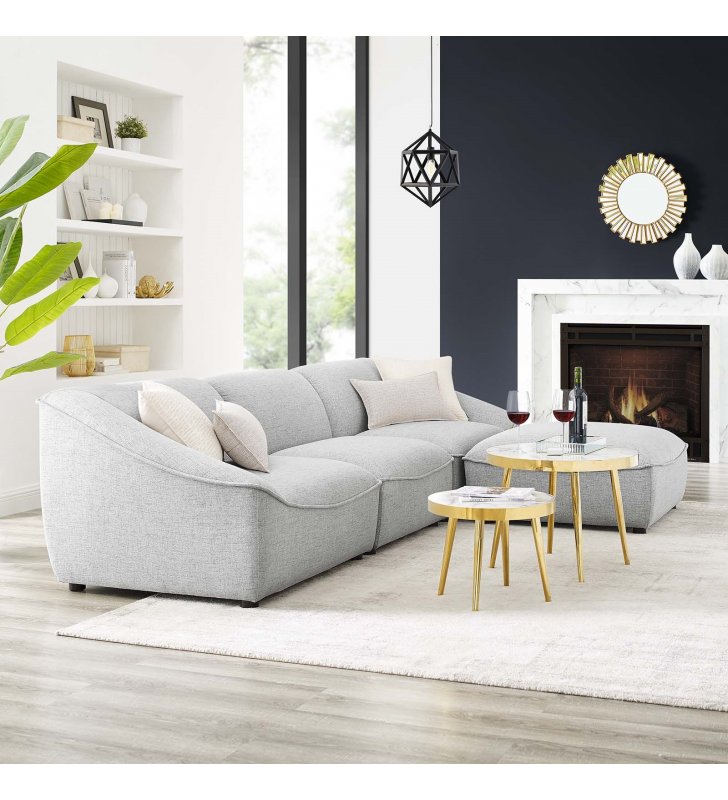 Comprise 4-Piece Living Room Set in Light Gray - Lexmod