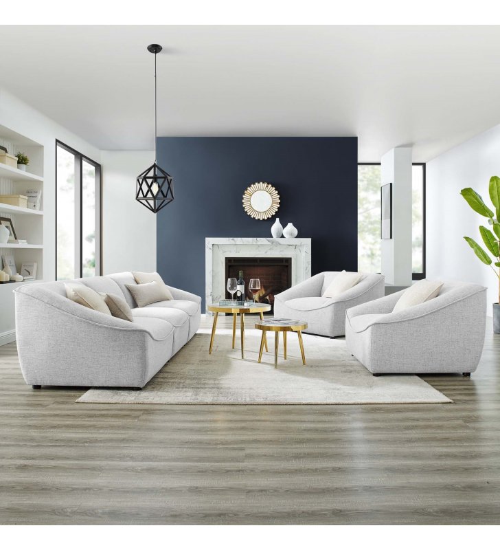 Comprise 5-Piece Living Room Set in Light Gray - Lexmod