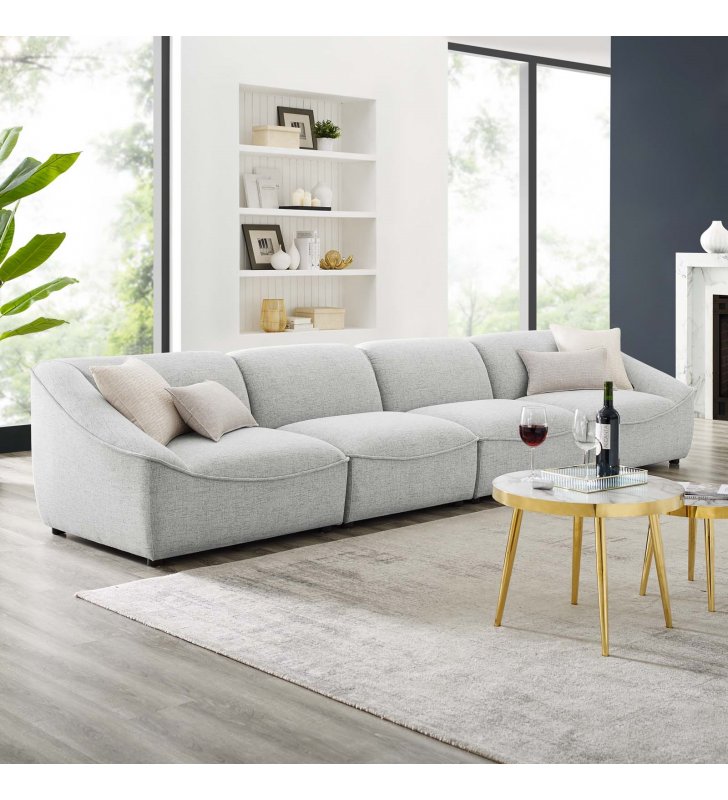 Comprise 4-Piece Sofa in Light Gray - Lexmod