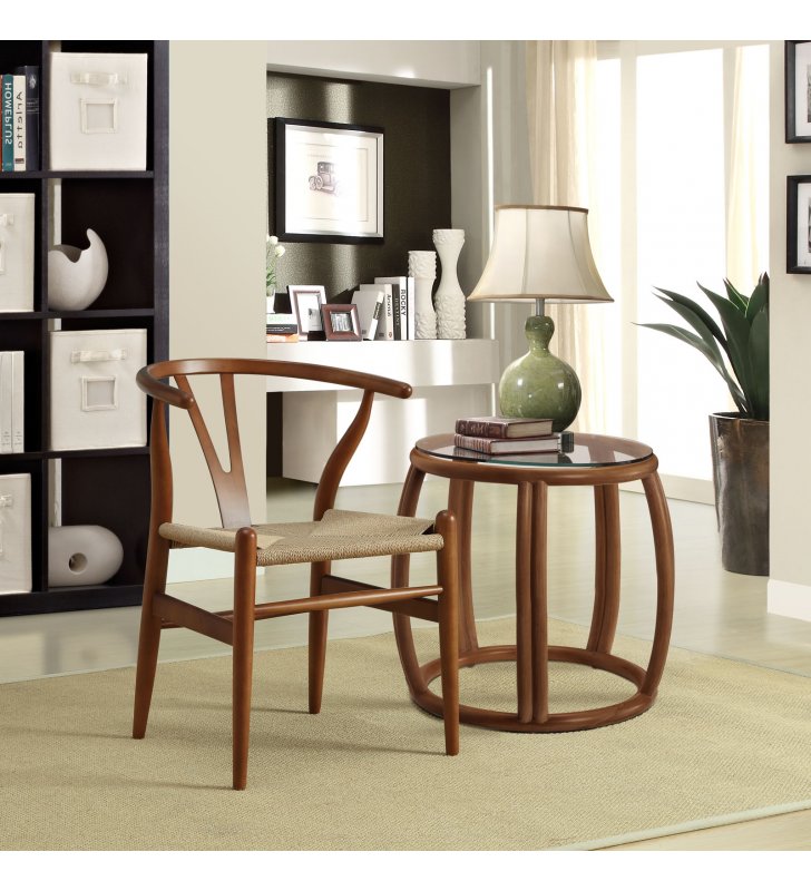 Amish Dining Wood Armchair in Walnut - Lexmod