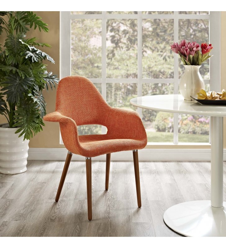 Aegis Dining Armchair in Orange - Lexmod