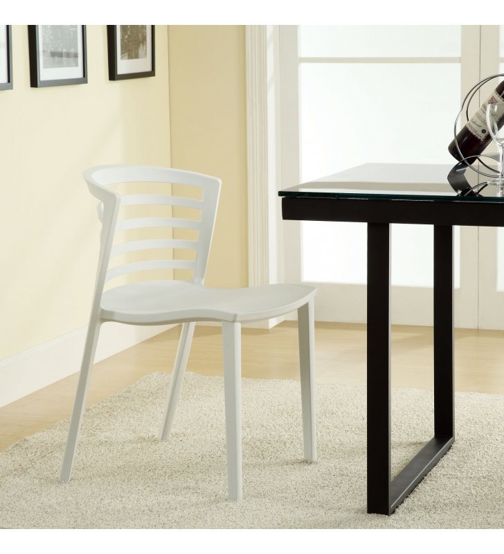 Curvy Dining Side Chair in White - Lexmod