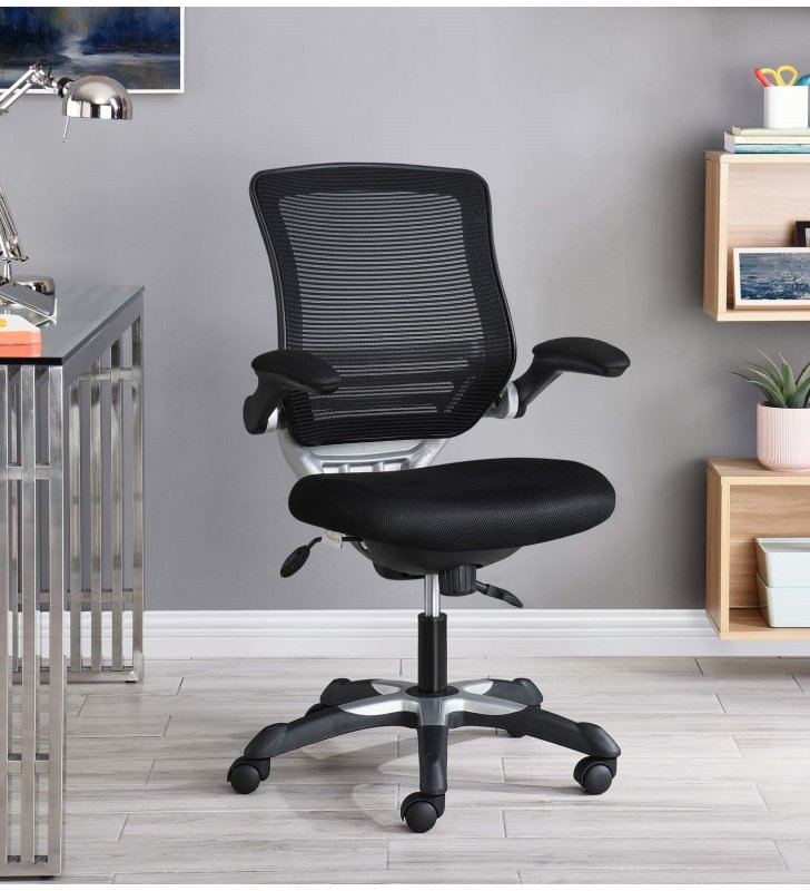 Edge Mesh Office Chair in Black - Lexmod