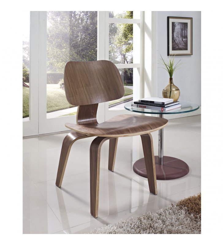 Fathom Dining Wood Side Chair in Walnut - Lexmod