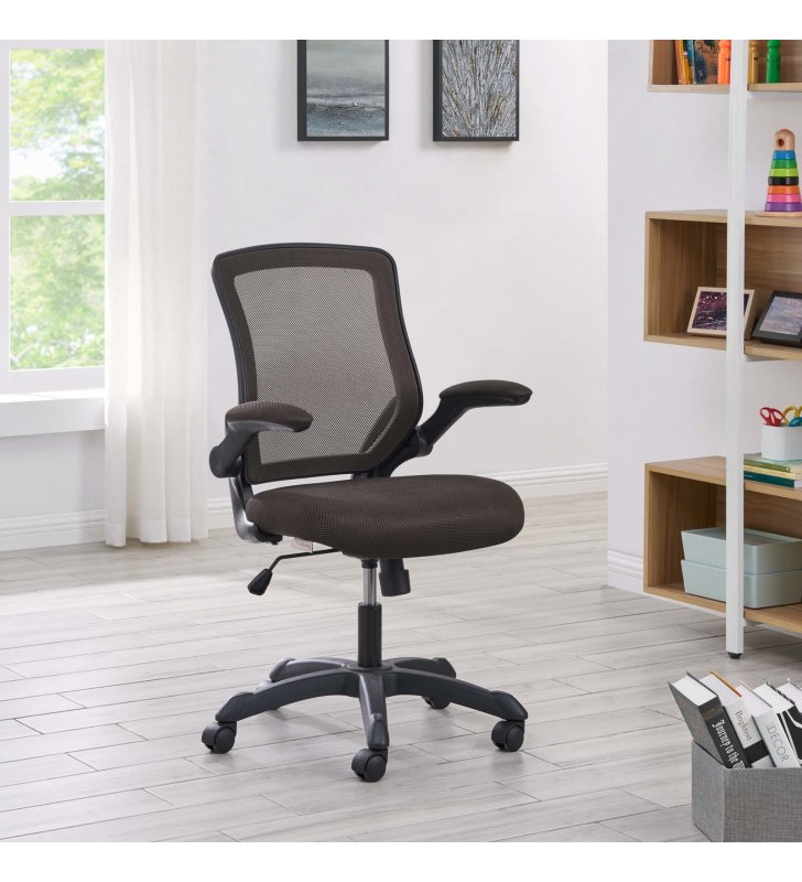Veer Mesh Office Chair in Brown - Lexmod
