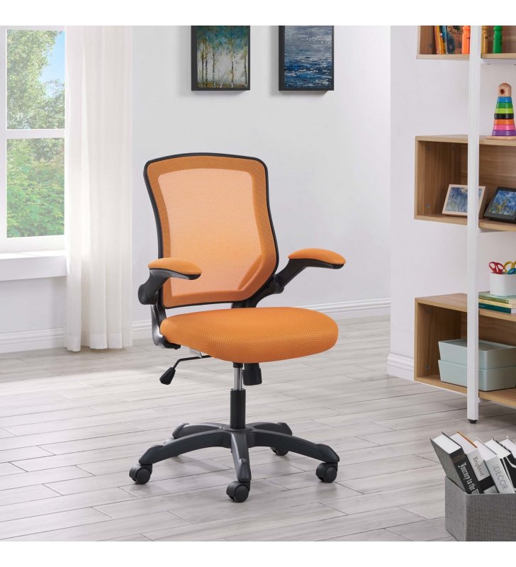 Veer Mesh Office Chair in Orange - Lexmod