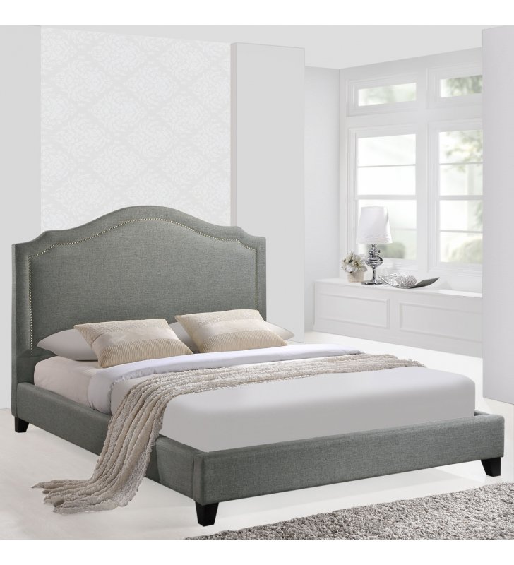 Charlotte Queen Bed in Gray - Lexmod