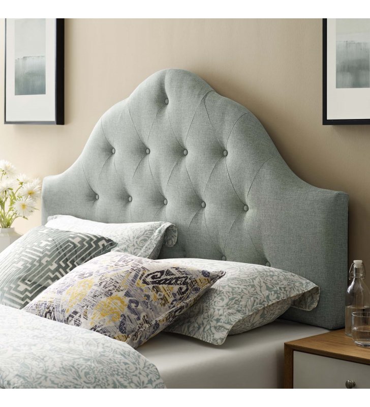 Sovereign King Upholstered Fabric Headboard in Gray - Lexmod