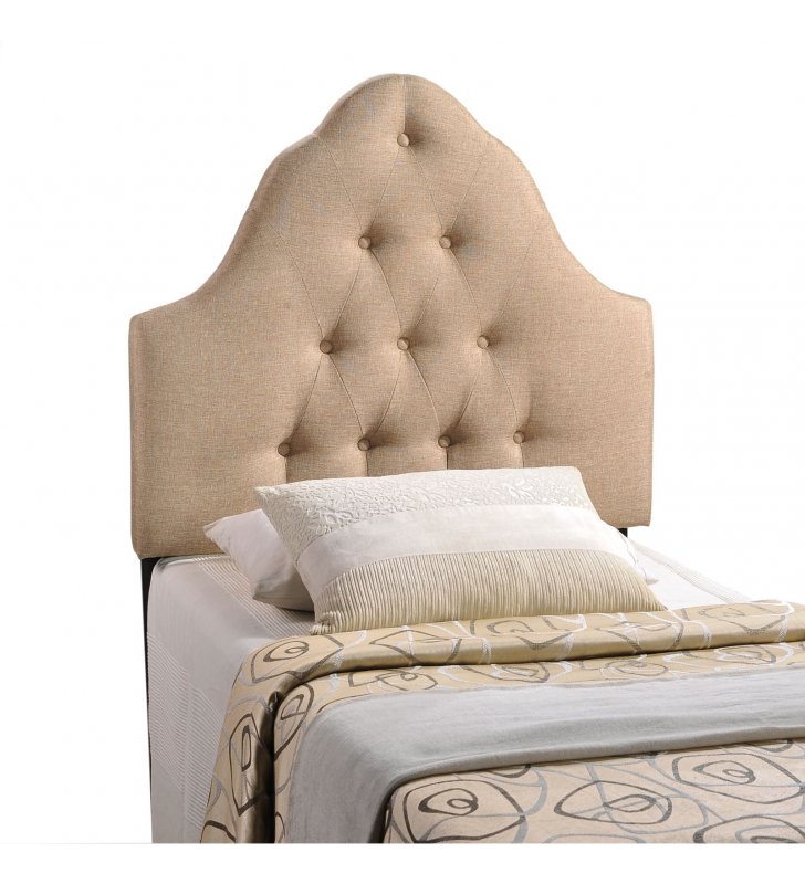 Sovereign Twin Upholstered Fabric Headboard in Beige - Lexmod