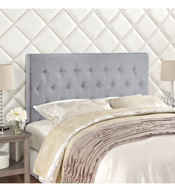 Clique King Upholstered Fabric Headboard in Sky Gray - Lexmod