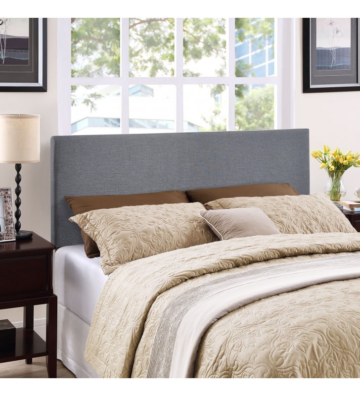 Region Queen Upholstered Headboard in Smoke - Lexmod