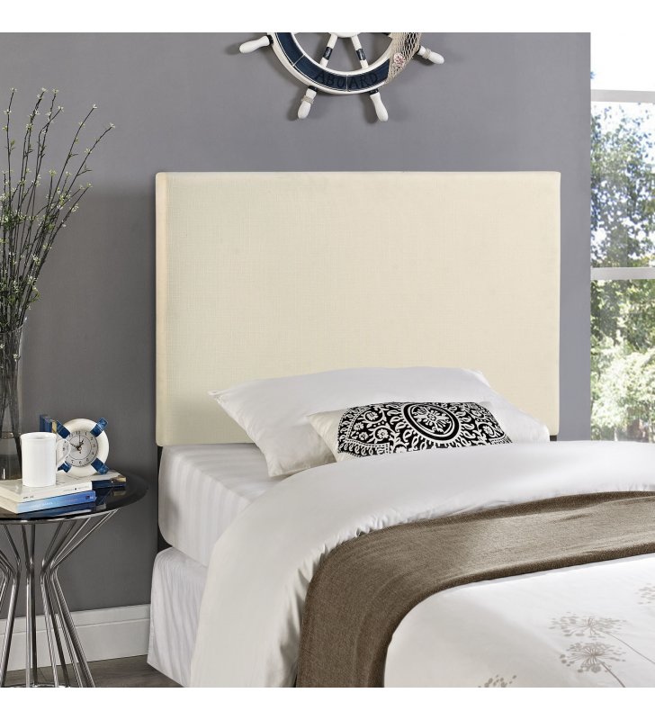 Region Twin Upholstered Fabric Headboard in Ivory - Lexmod