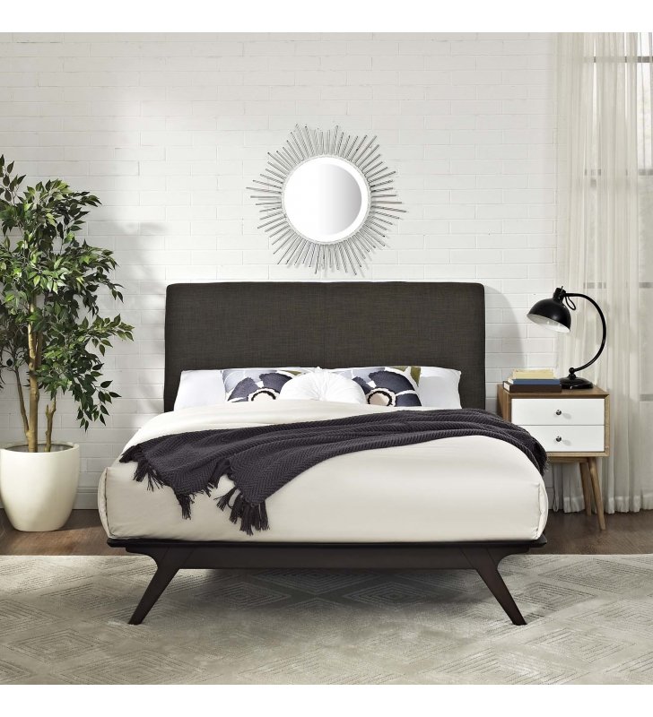 Tracy Queen Bed in Cappuccino Brown - Lexmod